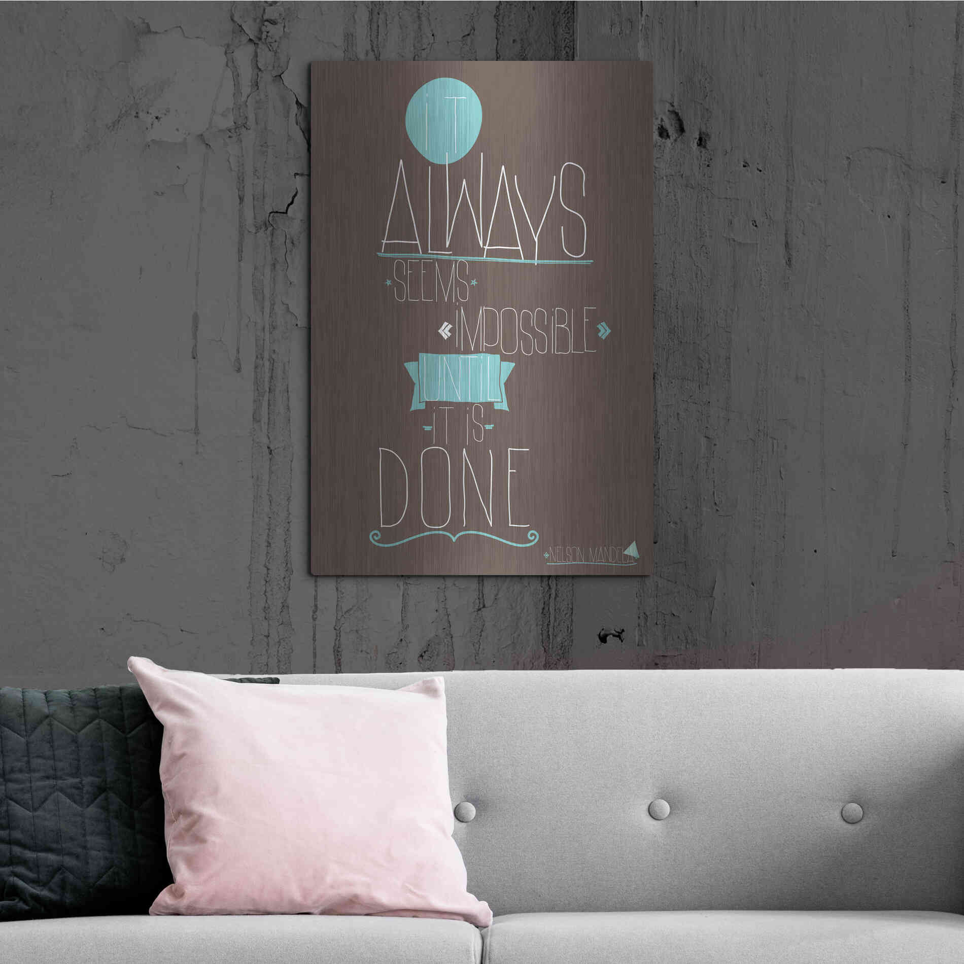 Luxe Metal Art 'It Always Seems' by GraphINC, Metal Wall Art,24x36