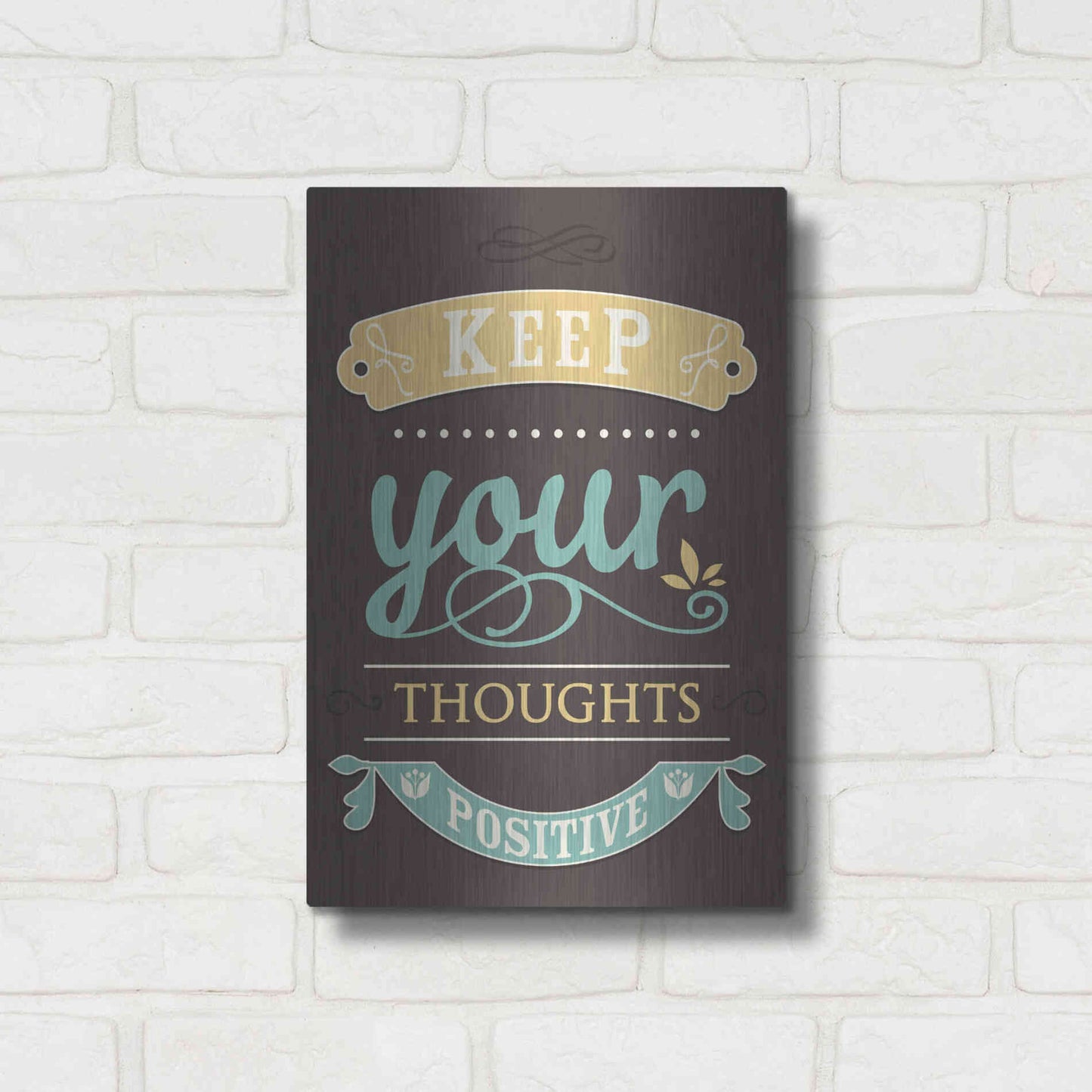 Luxe Metal Art 'Keep Your Thoughts' by GraphINC, Metal Wall Art,12x16