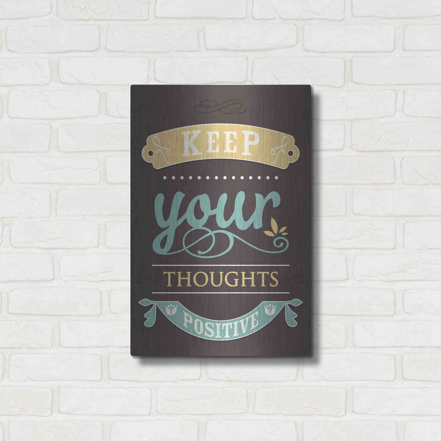 Luxe Metal Art 'Keep Your Thoughts' by GraphINC, Metal Wall Art,16x24