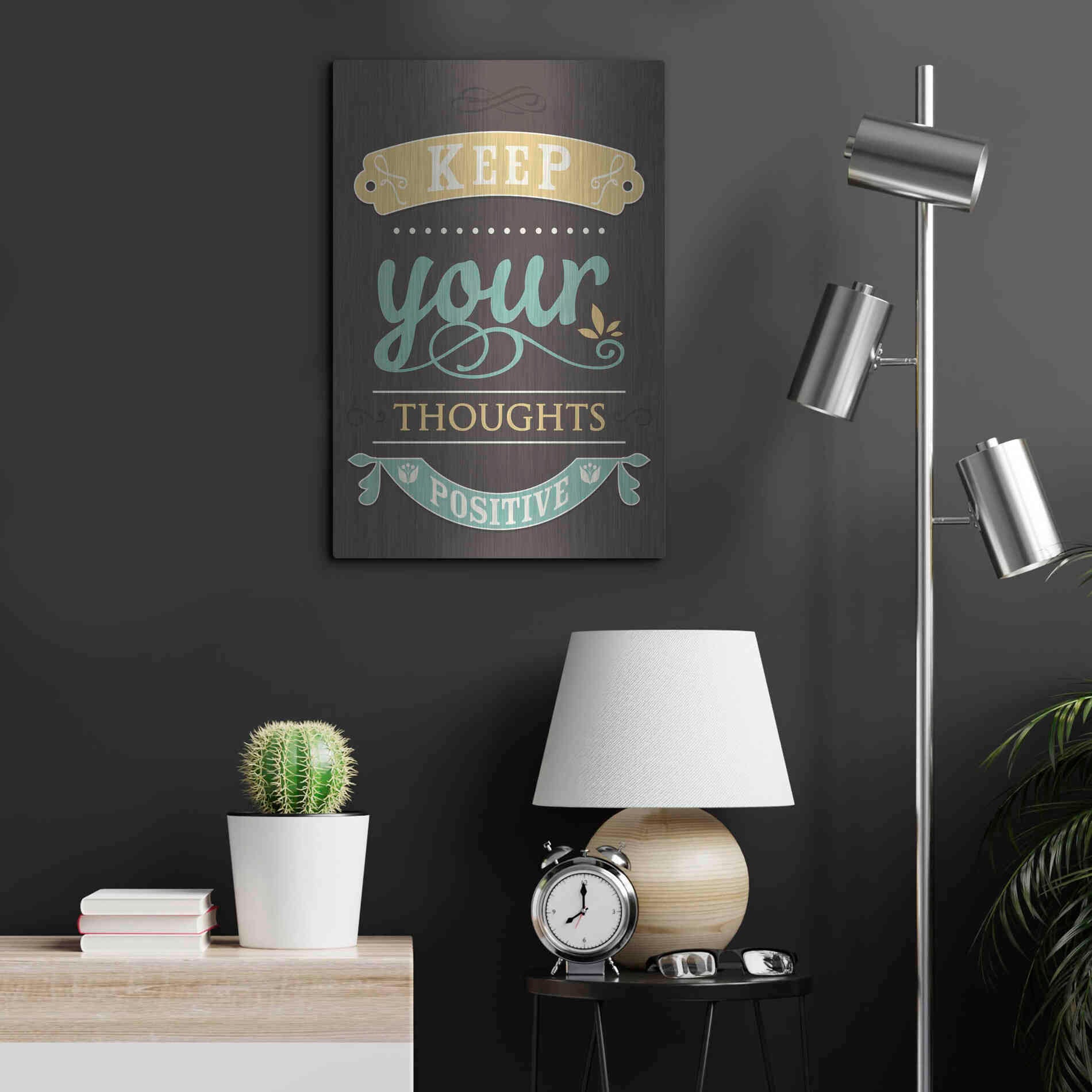 Luxe Metal Art 'Keep Your Thoughts' by GraphINC, Metal Wall Art,16x24