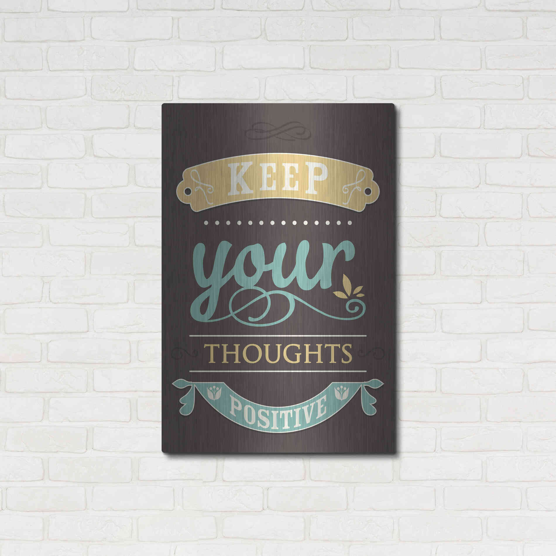 Luxe Metal Art 'Keep Your Thoughts' by GraphINC, Metal Wall Art,24x36