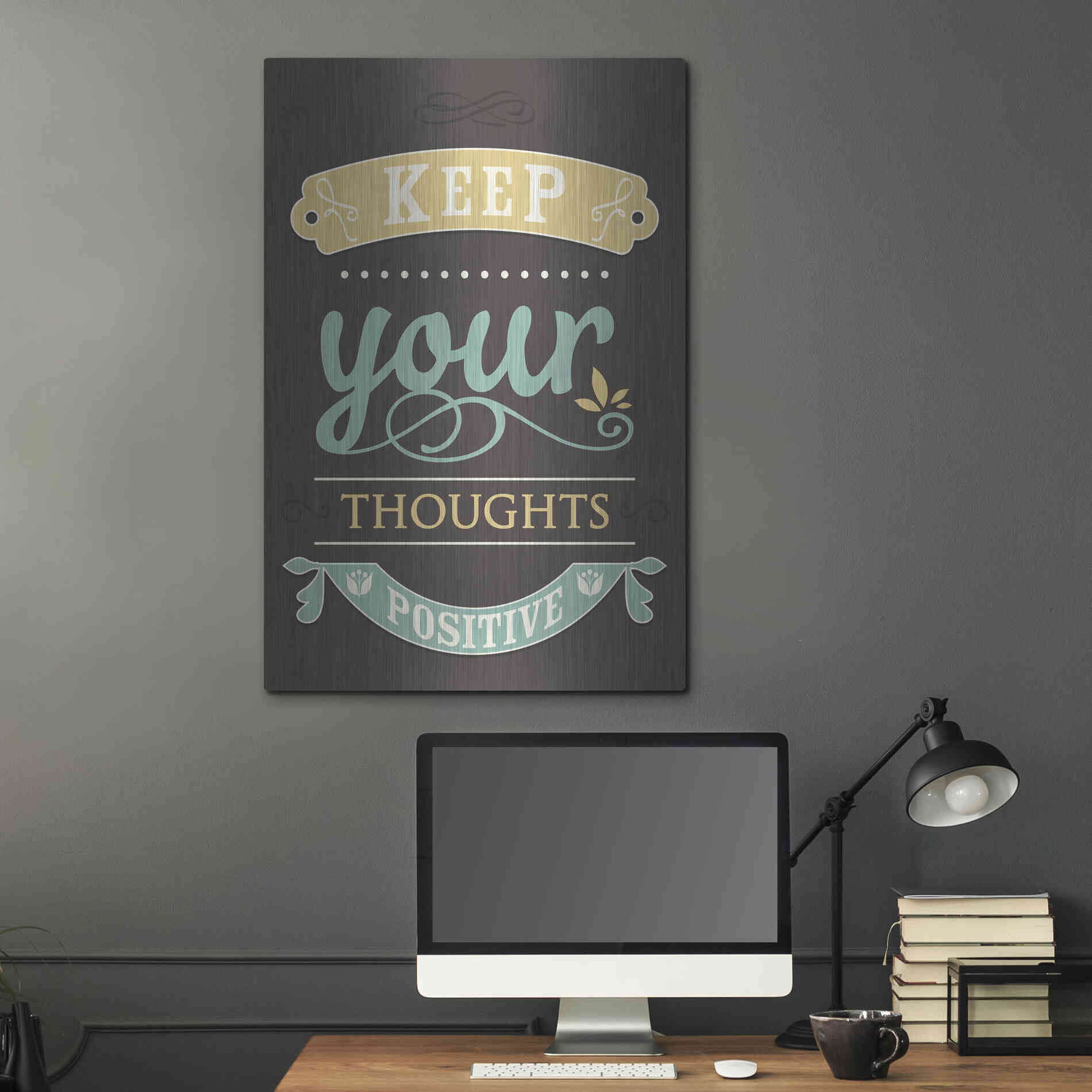 Luxe Metal Art 'Keep Your Thoughts' by GraphINC, Metal Wall Art,24x36