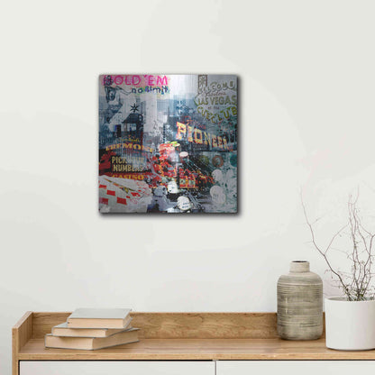 Luxe Metal Art 'Las Vegas' by GraphINC, Metal Wall Art,12x12