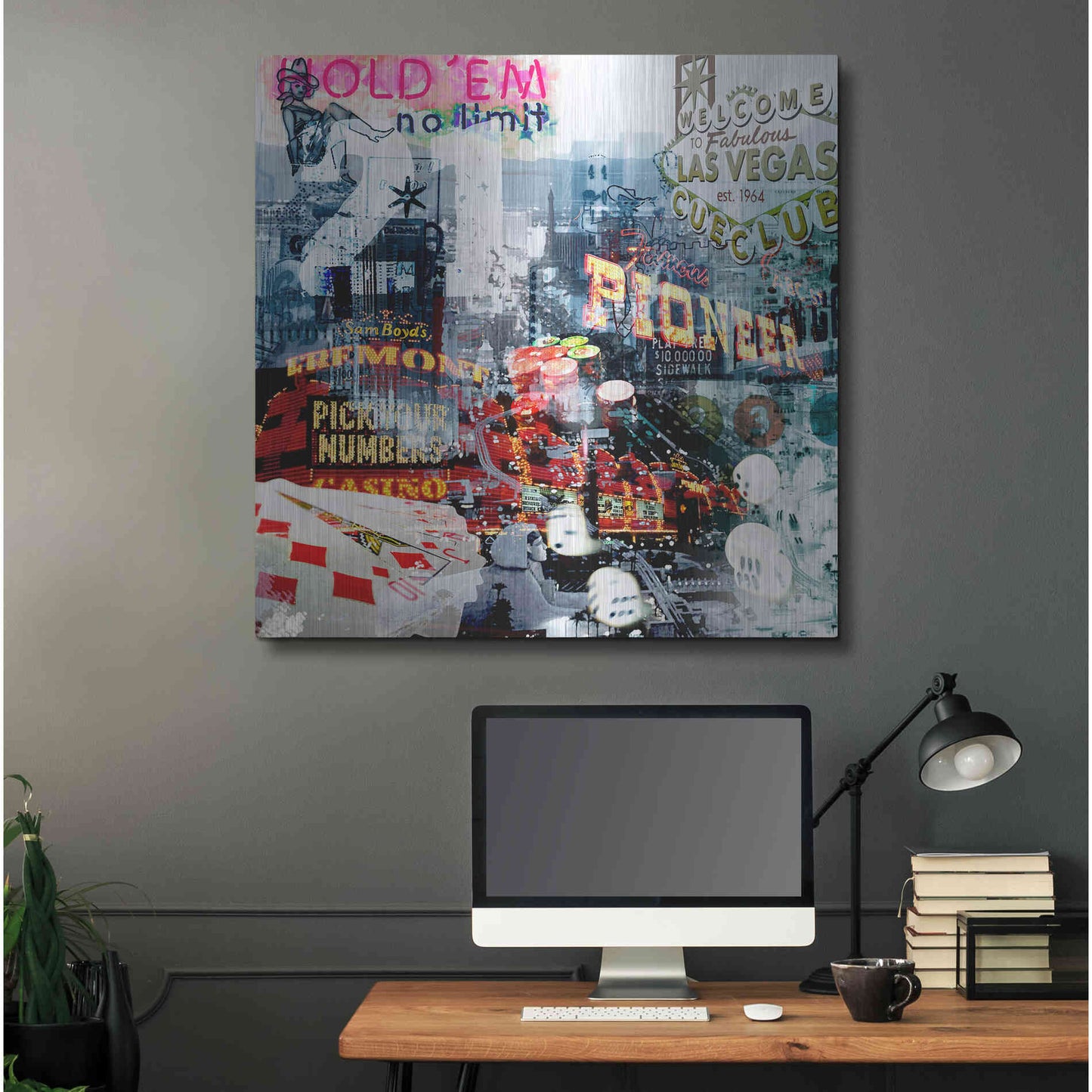 Luxe Metal Art 'Las Vegas' by GraphINC, Metal Wall Art,36x36