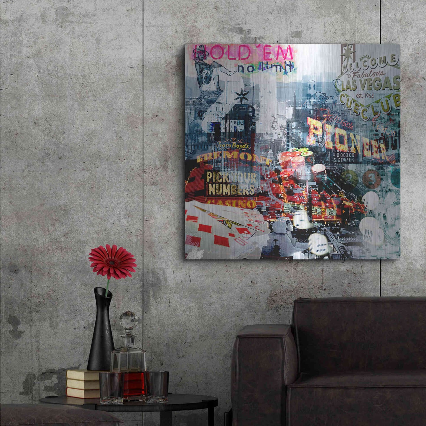 Luxe Metal Art 'Las Vegas' by GraphINC, Metal Wall Art,36x36