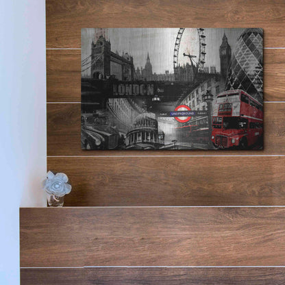 Luxe Metal Art 'London' by GraphINC, Metal Wall Art,16x12