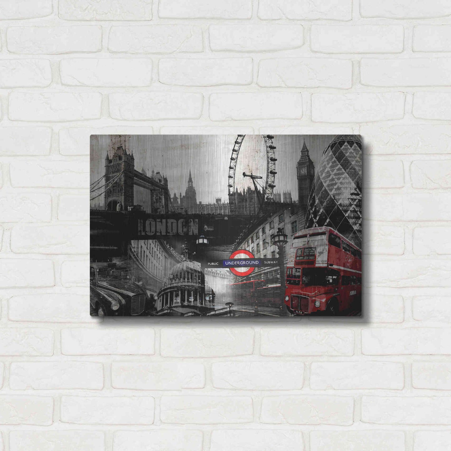 Luxe Metal Art 'London' by GraphINC, Metal Wall Art,24x16