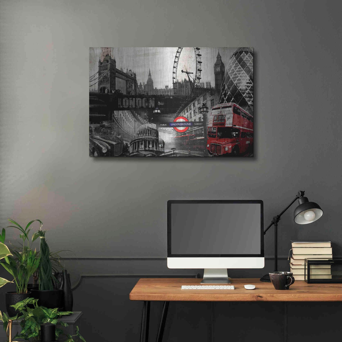 Luxe Metal Art 'London' by GraphINC, Metal Wall Art,36x24