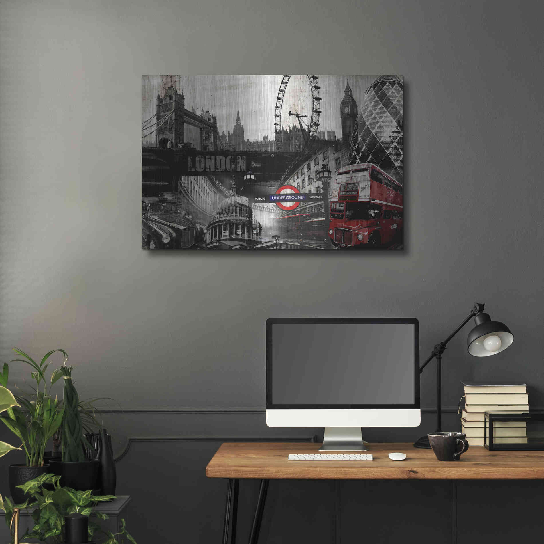 Luxe Metal Art 'London' by GraphINC, Metal Wall Art,36x24