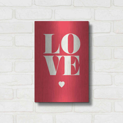 Luxe Metal Art 'Love' by GraphINC, Metal Wall Art,12x16