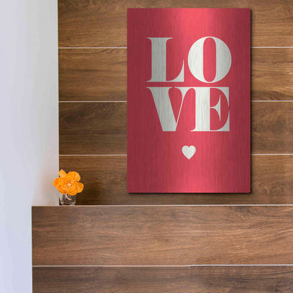 Luxe Metal Art 'Love' by GraphINC, Metal Wall Art,12x16