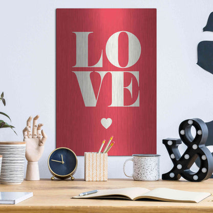 Luxe Metal Art 'Love' by GraphINC, Metal Wall Art,12x16