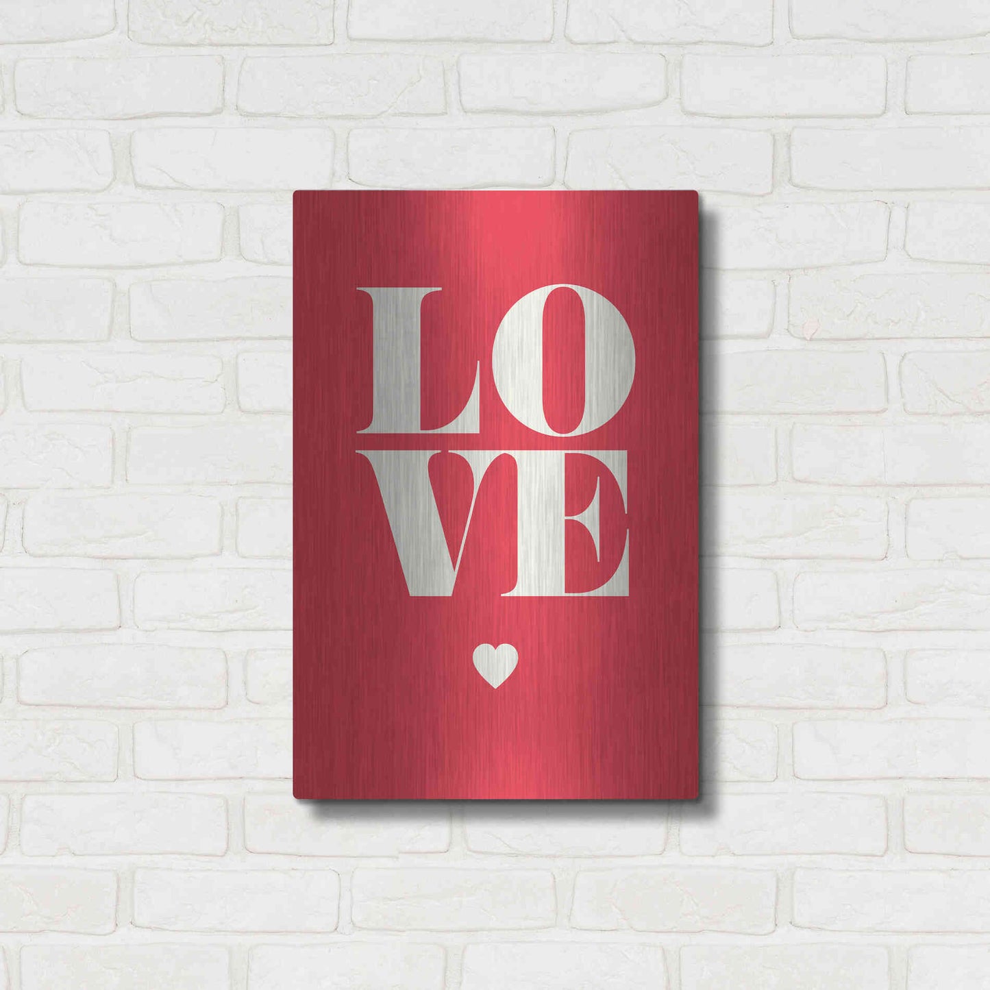 Luxe Metal Art 'Love' by GraphINC, Metal Wall Art,16x24