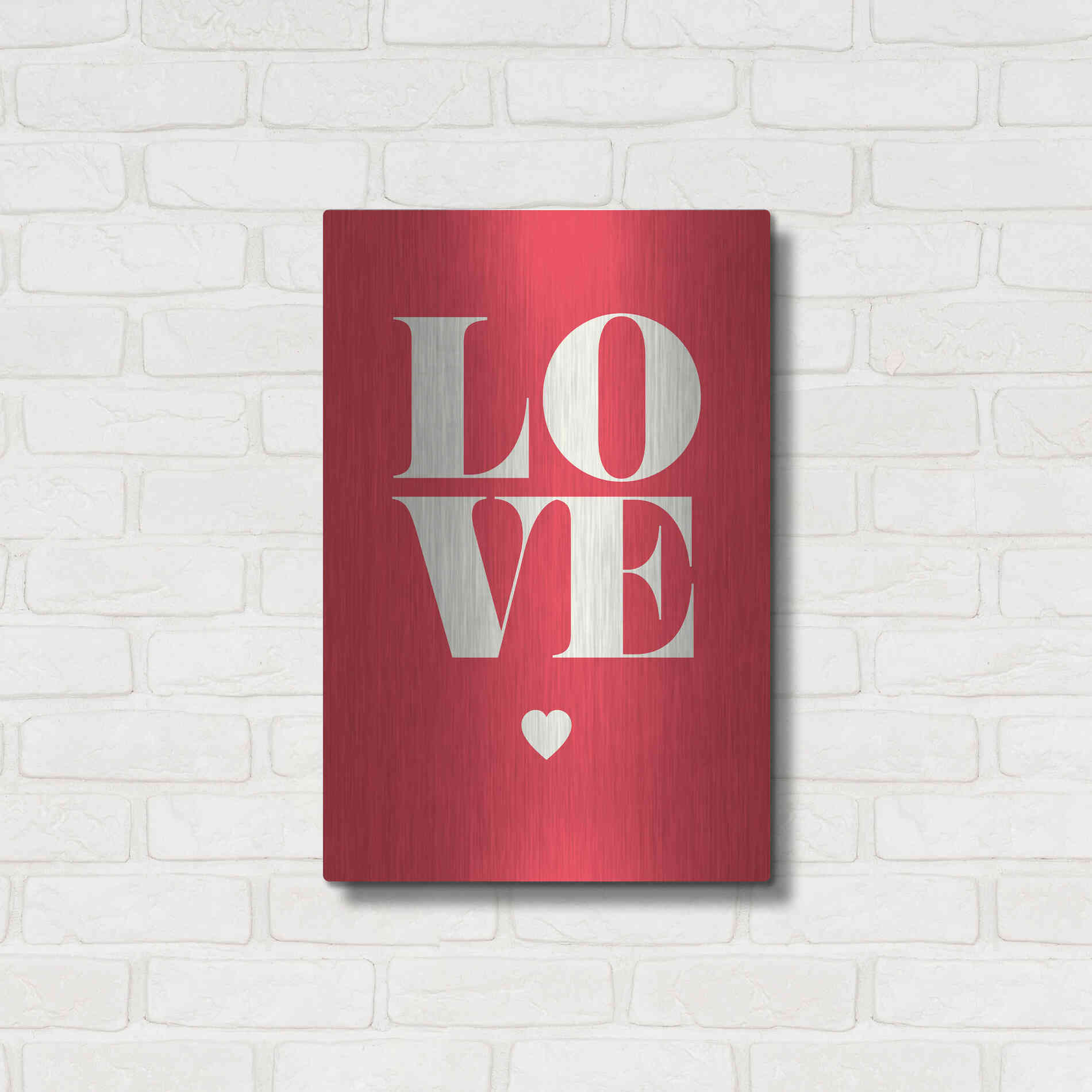 Luxe Metal Art 'Love' by GraphINC, Metal Wall Art,16x24