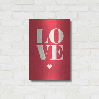 Luxe Metal Art 'Love' by GraphINC, Metal Wall Art,16x24