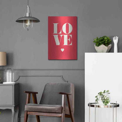 Luxe Metal Art 'Love' by GraphINC, Metal Wall Art,16x24