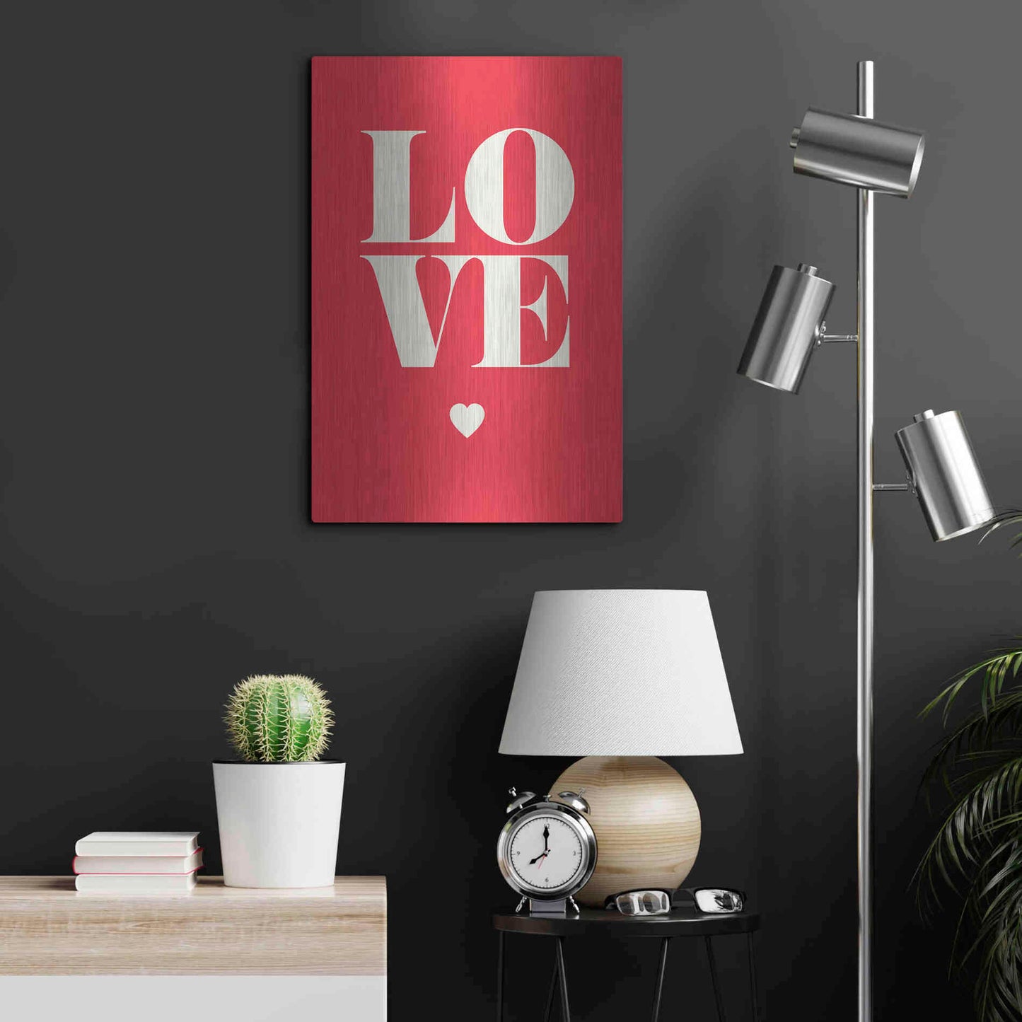 Luxe Metal Art 'Love' by GraphINC, Metal Wall Art,16x24