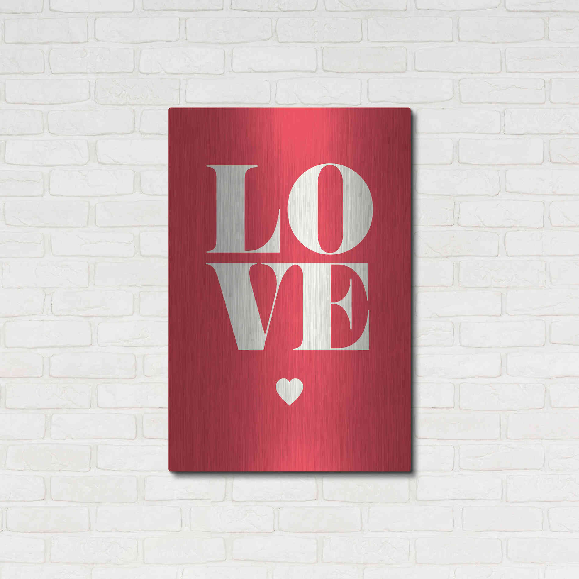 Luxe Metal Art 'Love' by GraphINC, Metal Wall Art,24x36