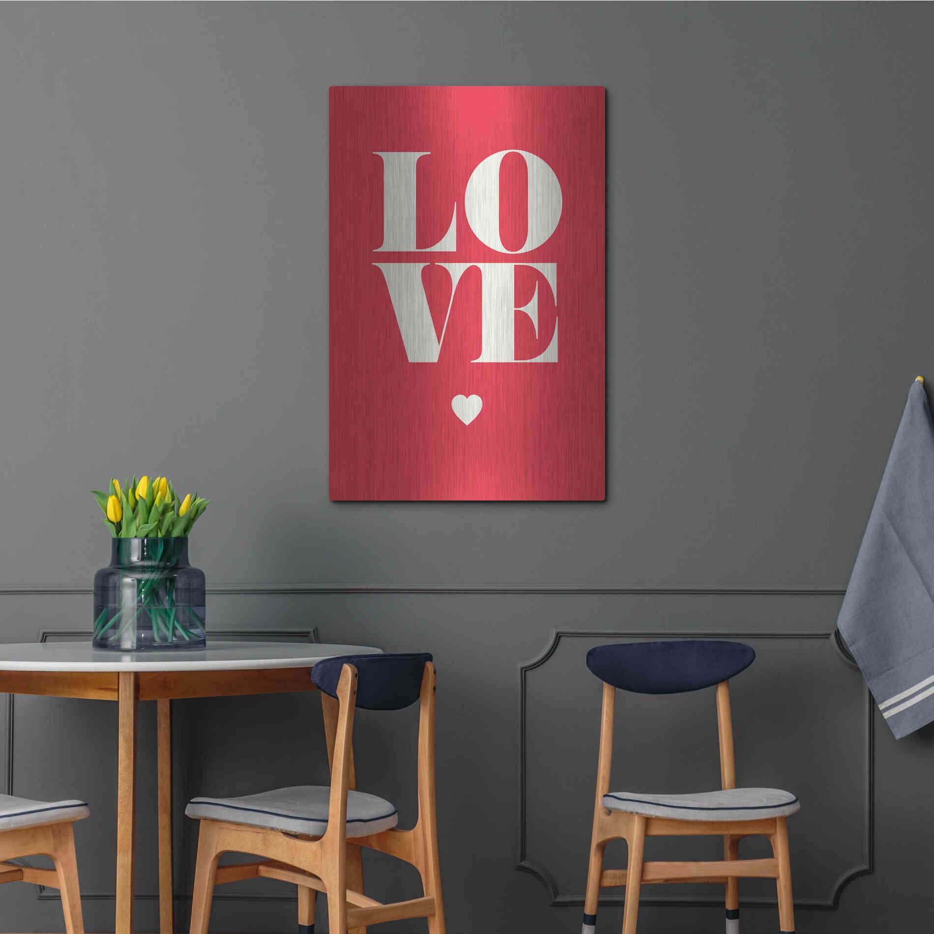 Luxe Metal Art 'Love' by GraphINC, Metal Wall Art,24x36