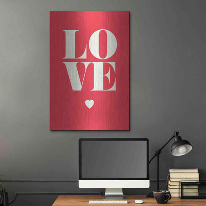 Luxe Metal Art 'Love' by GraphINC, Metal Wall Art,24x36