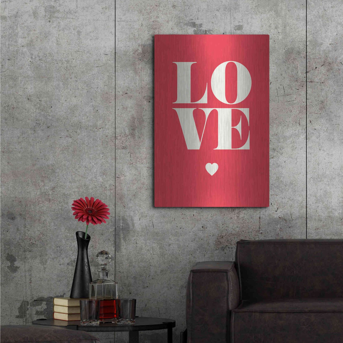 Luxe Metal Art 'Love' by GraphINC, Metal Wall Art,24x36