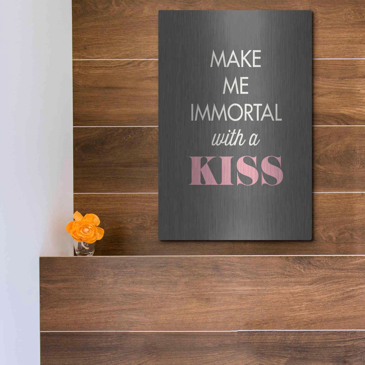 Luxe Metal Art 'Make Me Immortal' by GraphINC, Metal Wall Art,12x16