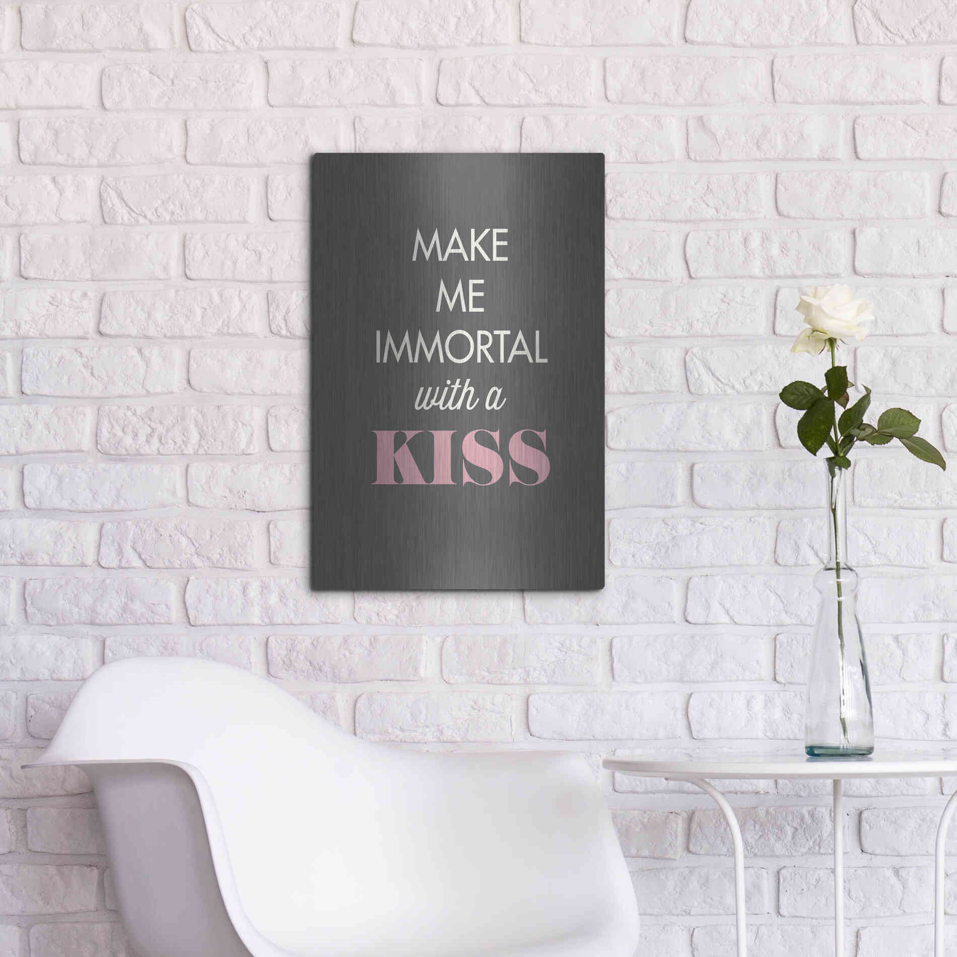 Luxe Metal Art 'Make Me Immortal' by GraphINC, Metal Wall Art,16x24