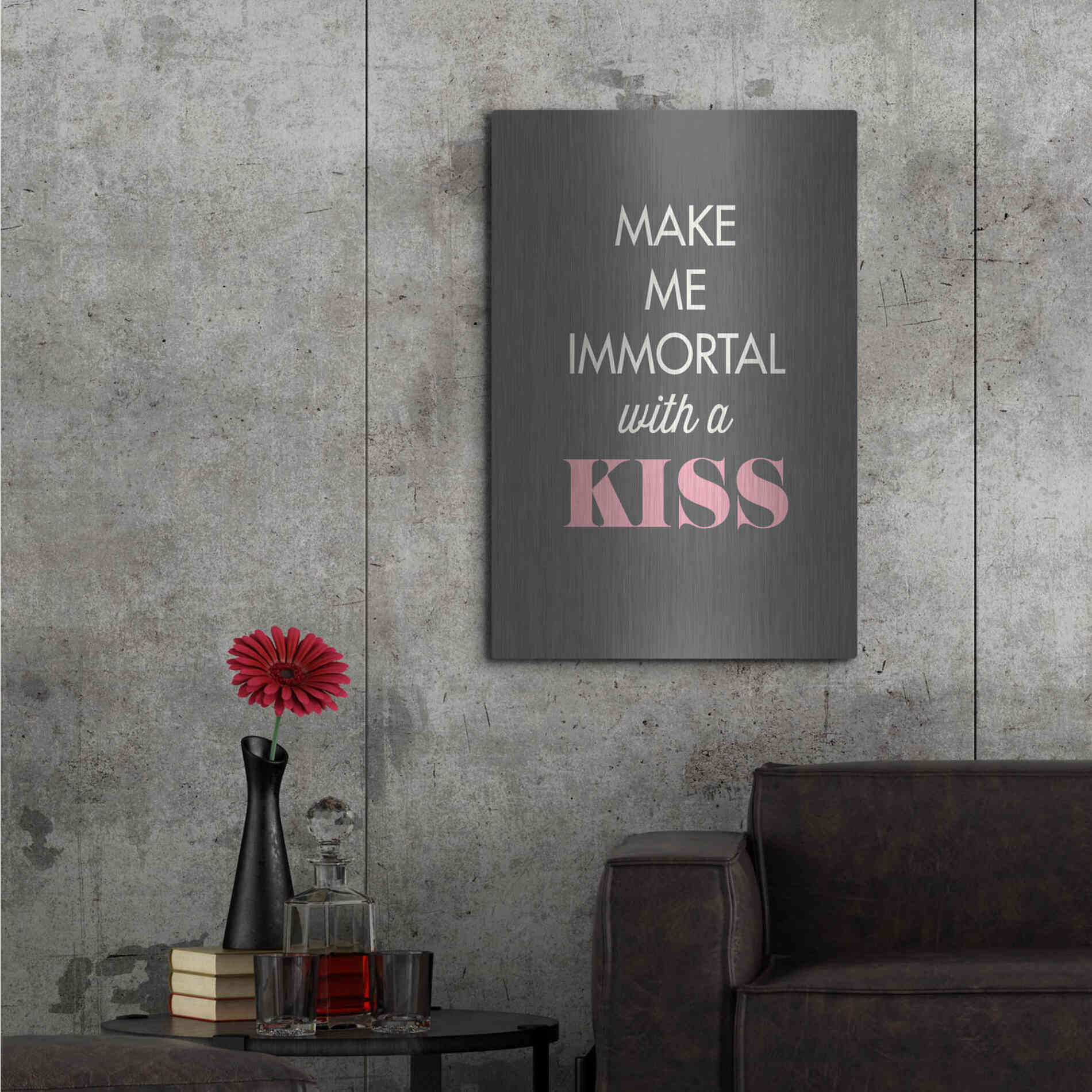 Luxe Metal Art 'Make Me Immortal' by GraphINC, Metal Wall Art,24x36