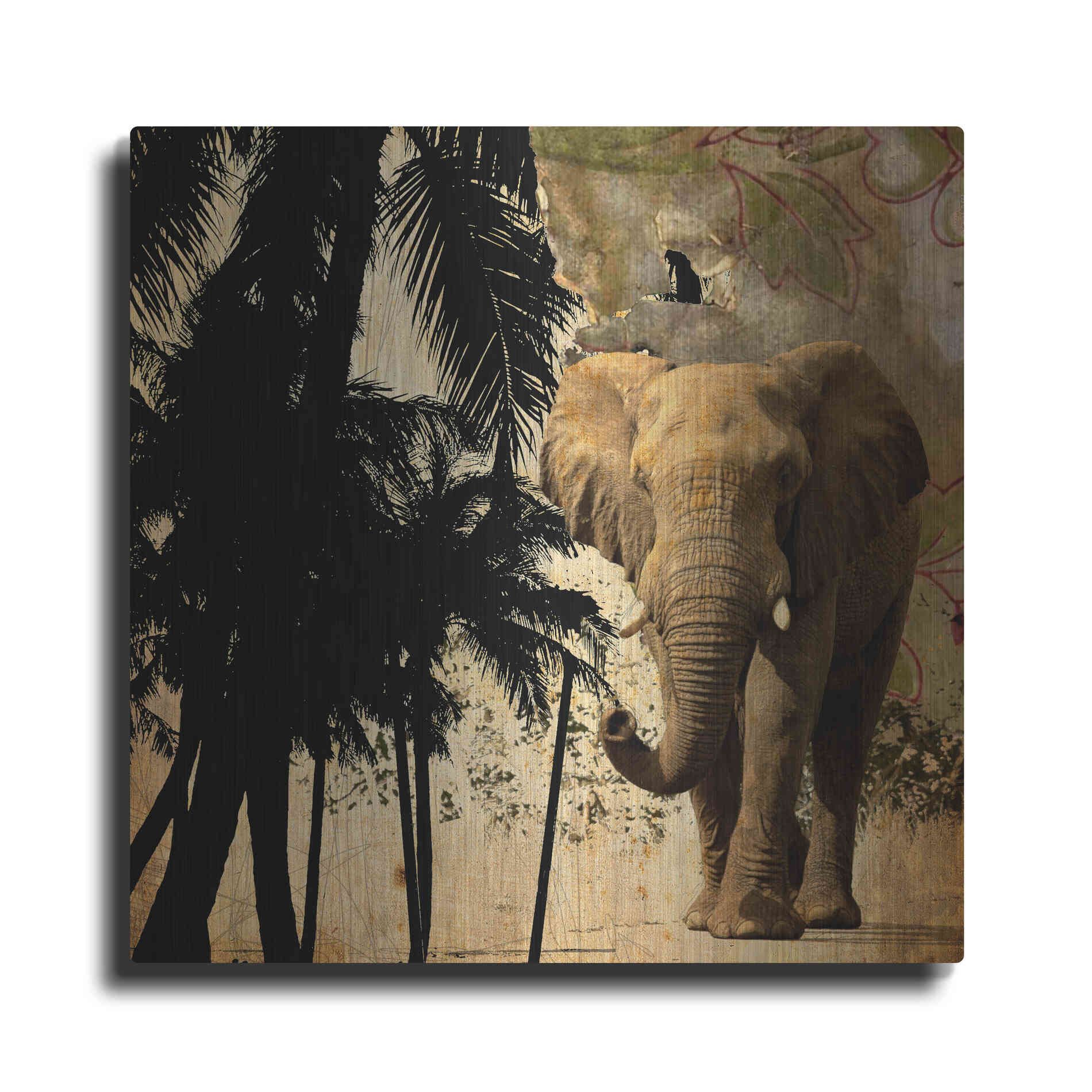 Luxe Metal Art 'Mighty Elephant 2' by GraphINC, Metal Wall Art