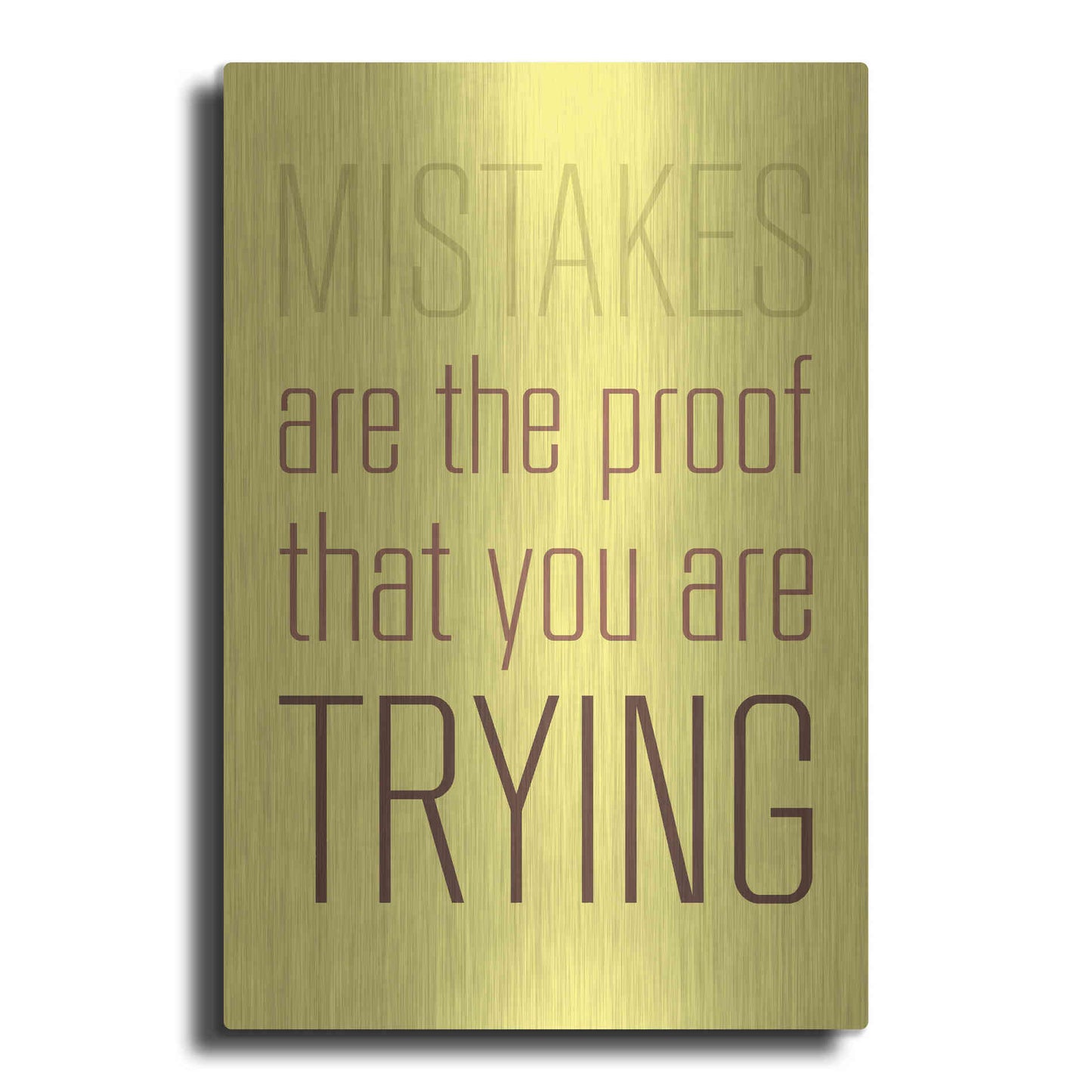 Luxe Metal Art 'Mistakes Are the proof' by GraphINC, Metal Wall Art