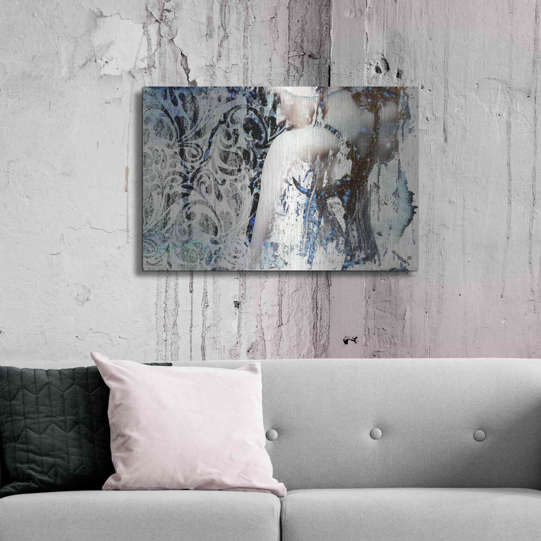 Luxe Metal Art 'Mystery Girl' by GraphINC, Metal Wall Art,36x24