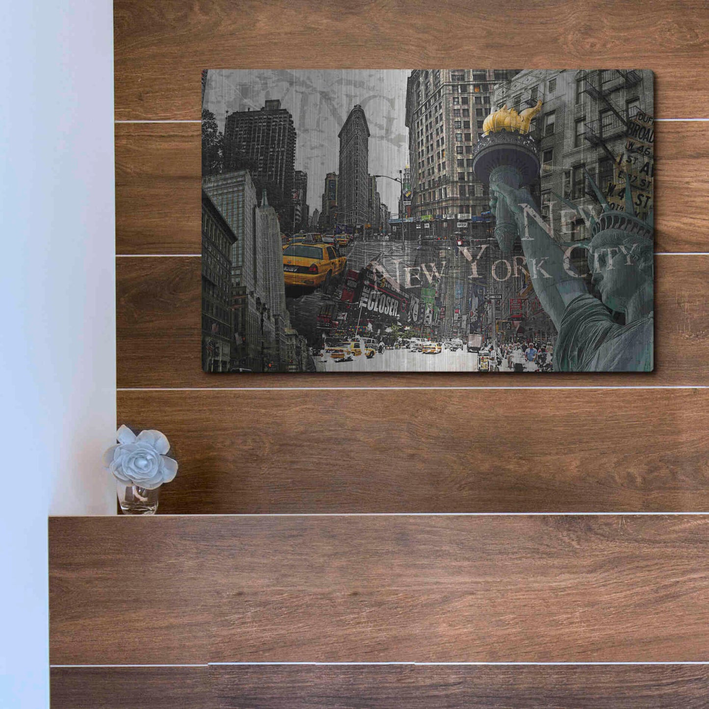 Luxe Metal Art 'New York' by GraphINC, Metal Wall Art,16x12