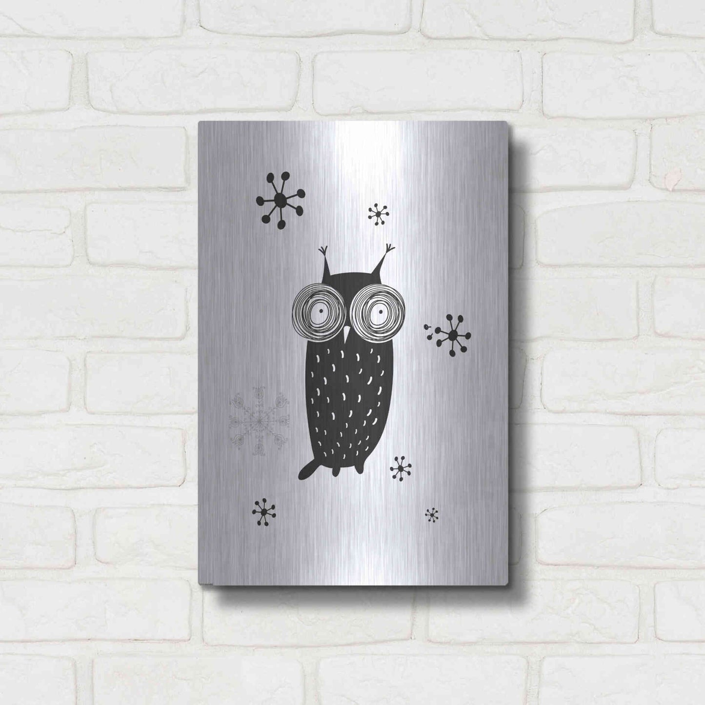 Luxe Metal Art 'Owl I' by GraphINC, Metal Wall Art,12x16