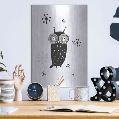 Luxe Metal Art 'Owl I' by GraphINC, Metal Wall Art,12x16