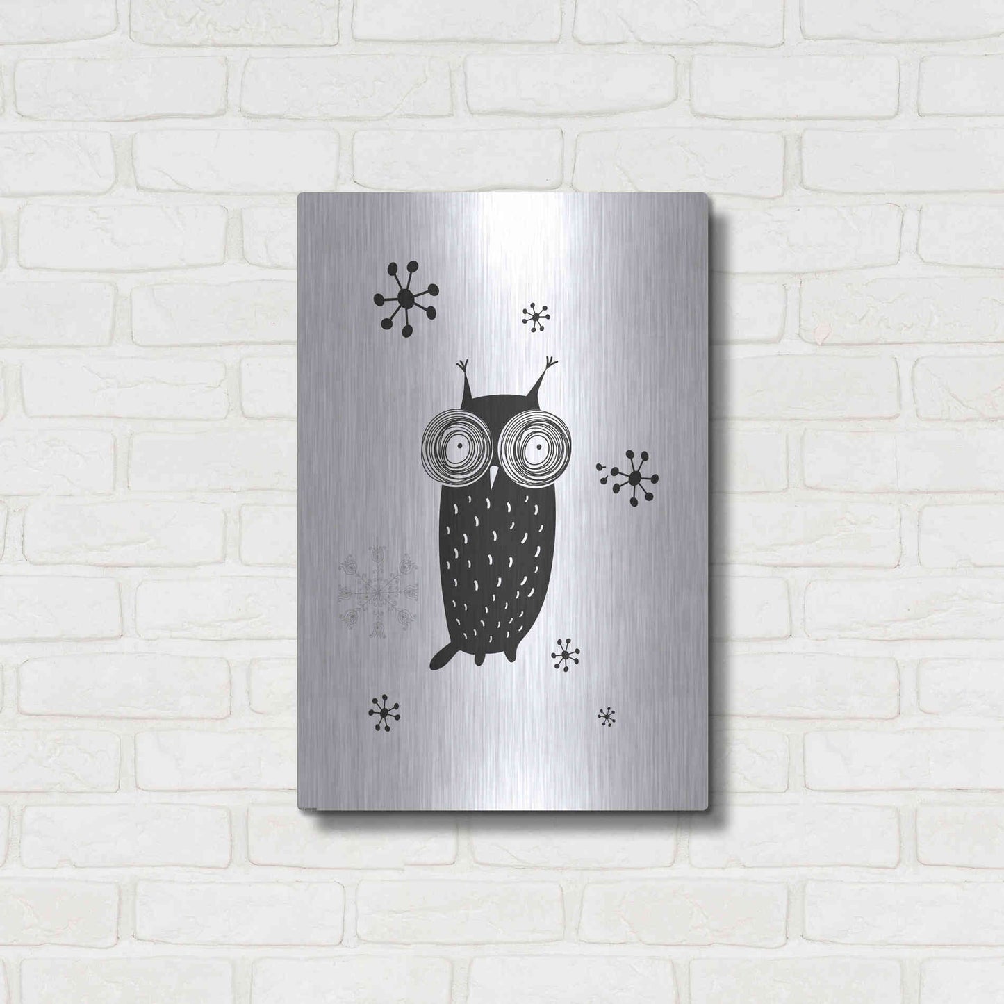 Luxe Metal Art 'Owl I' by GraphINC, Metal Wall Art,16x24