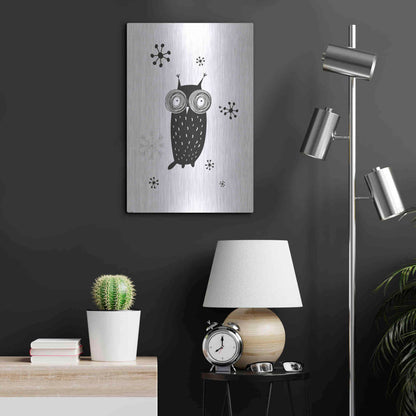 Luxe Metal Art 'Owl I' by GraphINC, Metal Wall Art,16x24