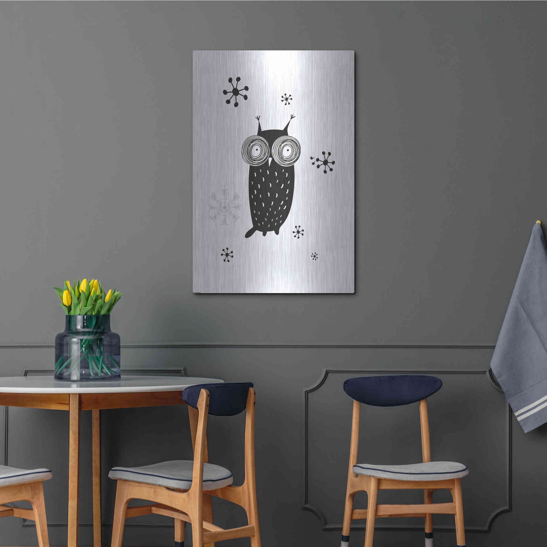 Luxe Metal Art 'Owl I' by GraphINC, Metal Wall Art,24x36