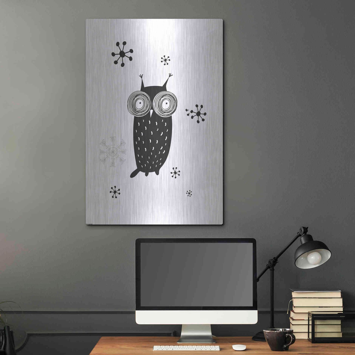 Luxe Metal Art 'Owl I' by GraphINC, Metal Wall Art,24x36