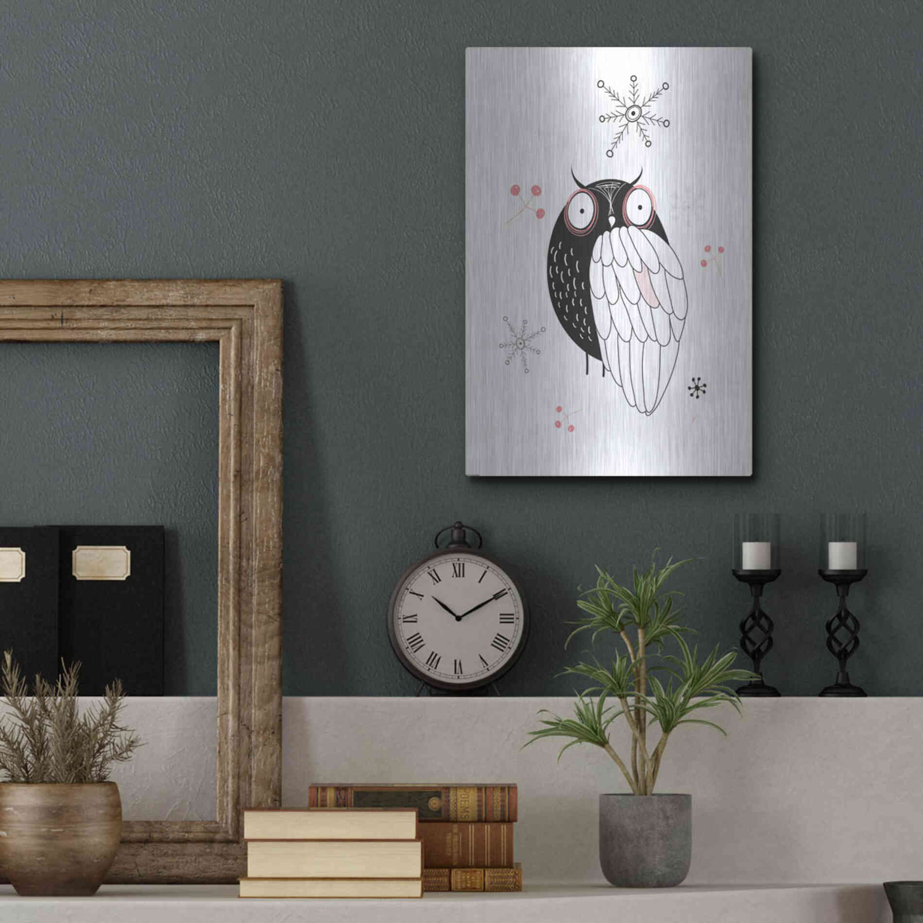 Luxe Metal Art 'Owl II' by GraphINC, Metal Wall Art,12x16