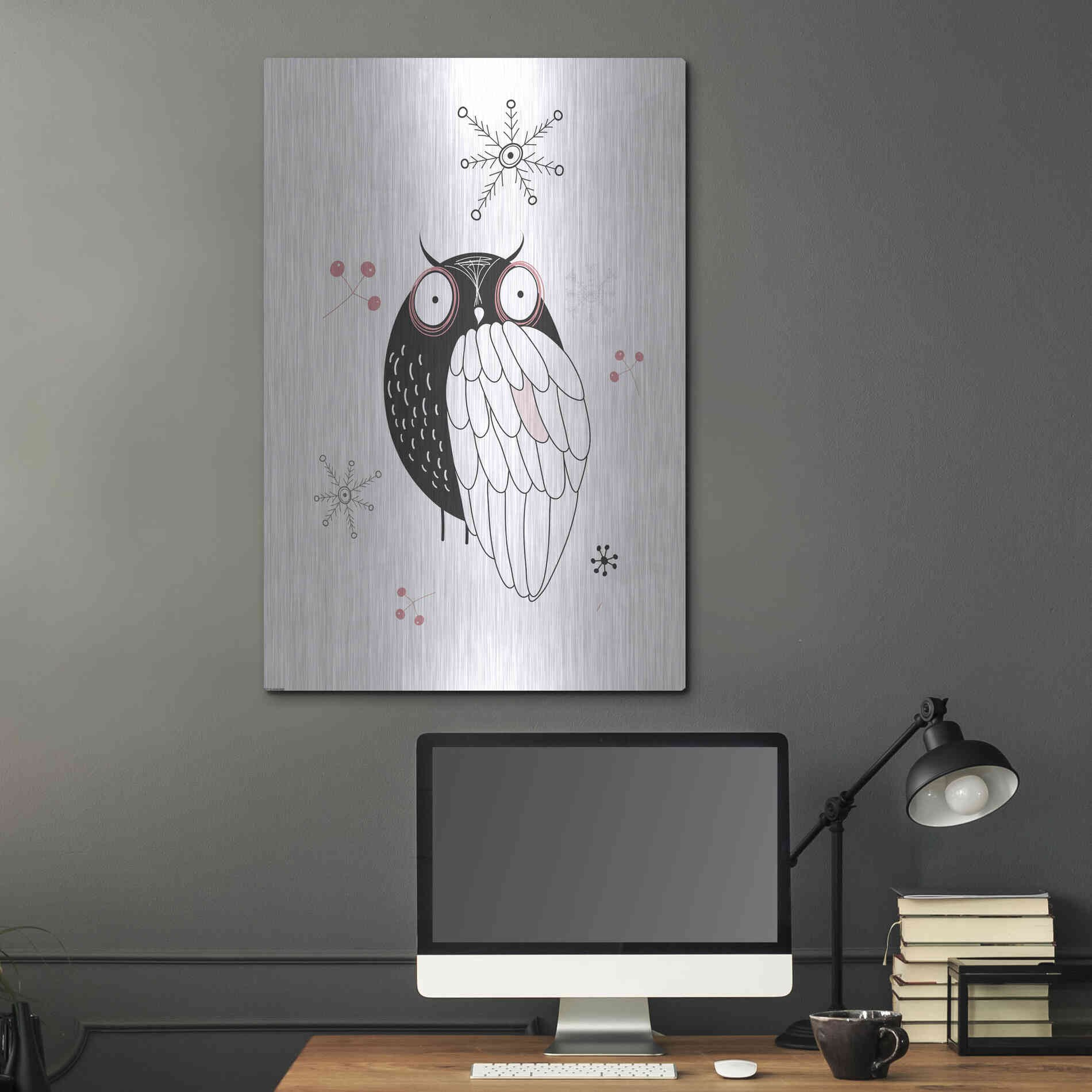 Luxe Metal Art 'Owl II' by GraphINC, Metal Wall Art,24x36