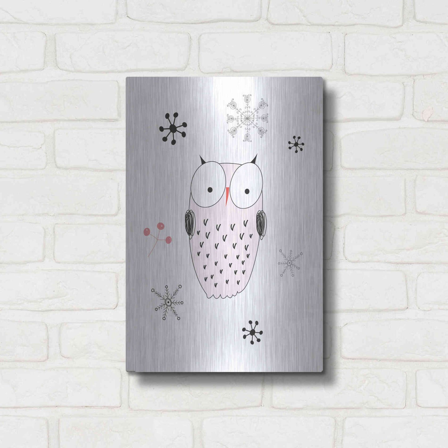 Luxe Metal Art 'Owl III' by GraphINC, Metal Wall Art,12x16