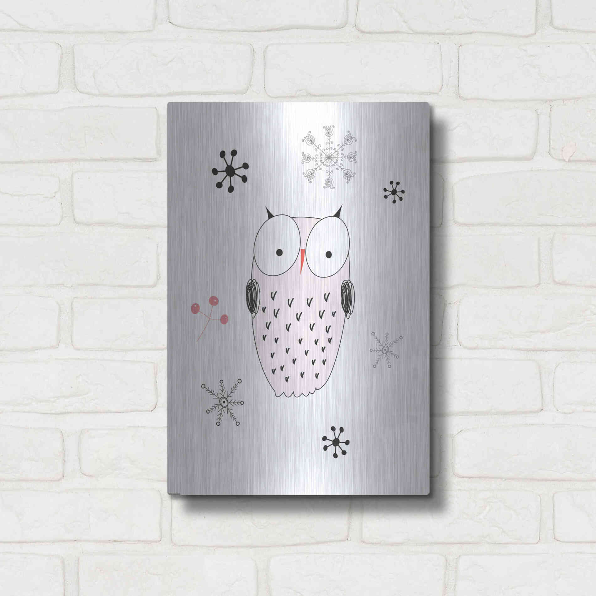 Luxe Metal Art 'Owl III' by GraphINC, Metal Wall Art,12x16