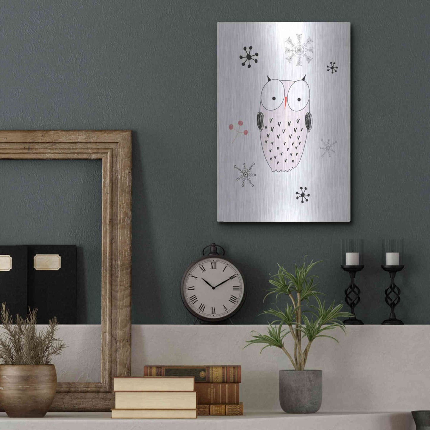 Luxe Metal Art 'Owl III' by GraphINC, Metal Wall Art,12x16