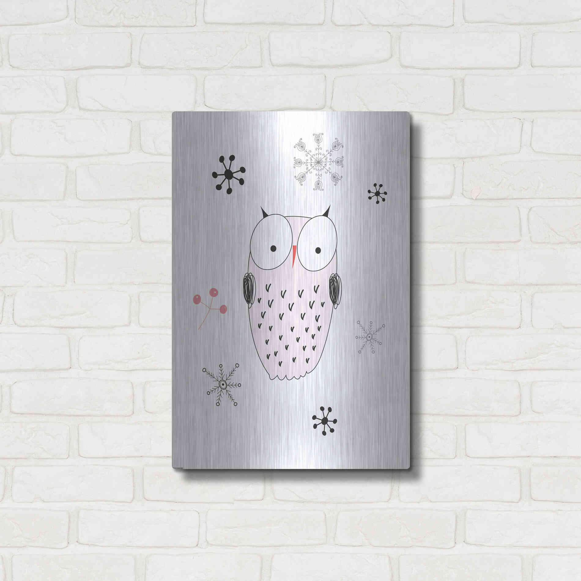 Luxe Metal Art 'Owl III' by GraphINC, Metal Wall Art,16x24