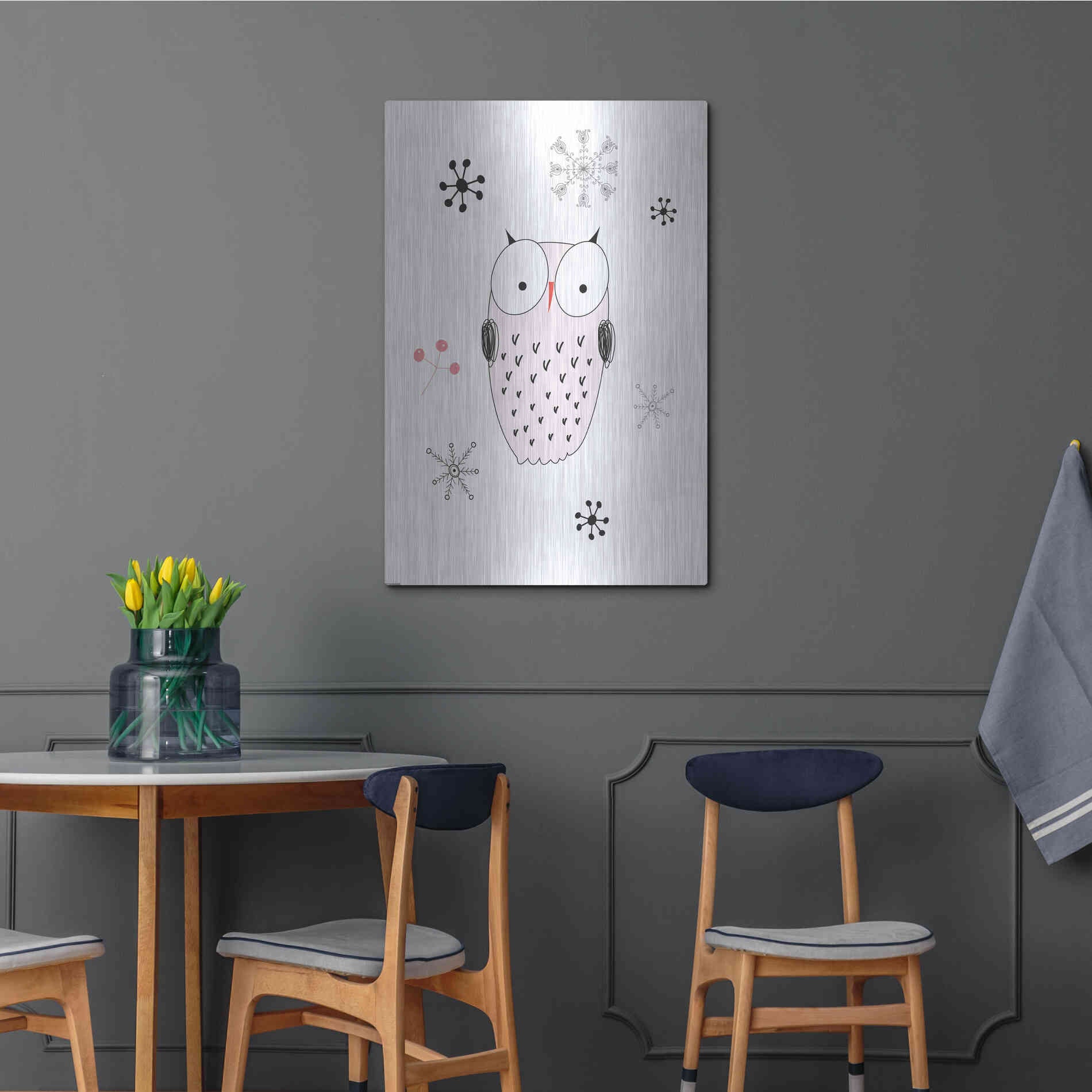 Luxe Metal Art 'Owl III' by GraphINC, Metal Wall Art,24x36