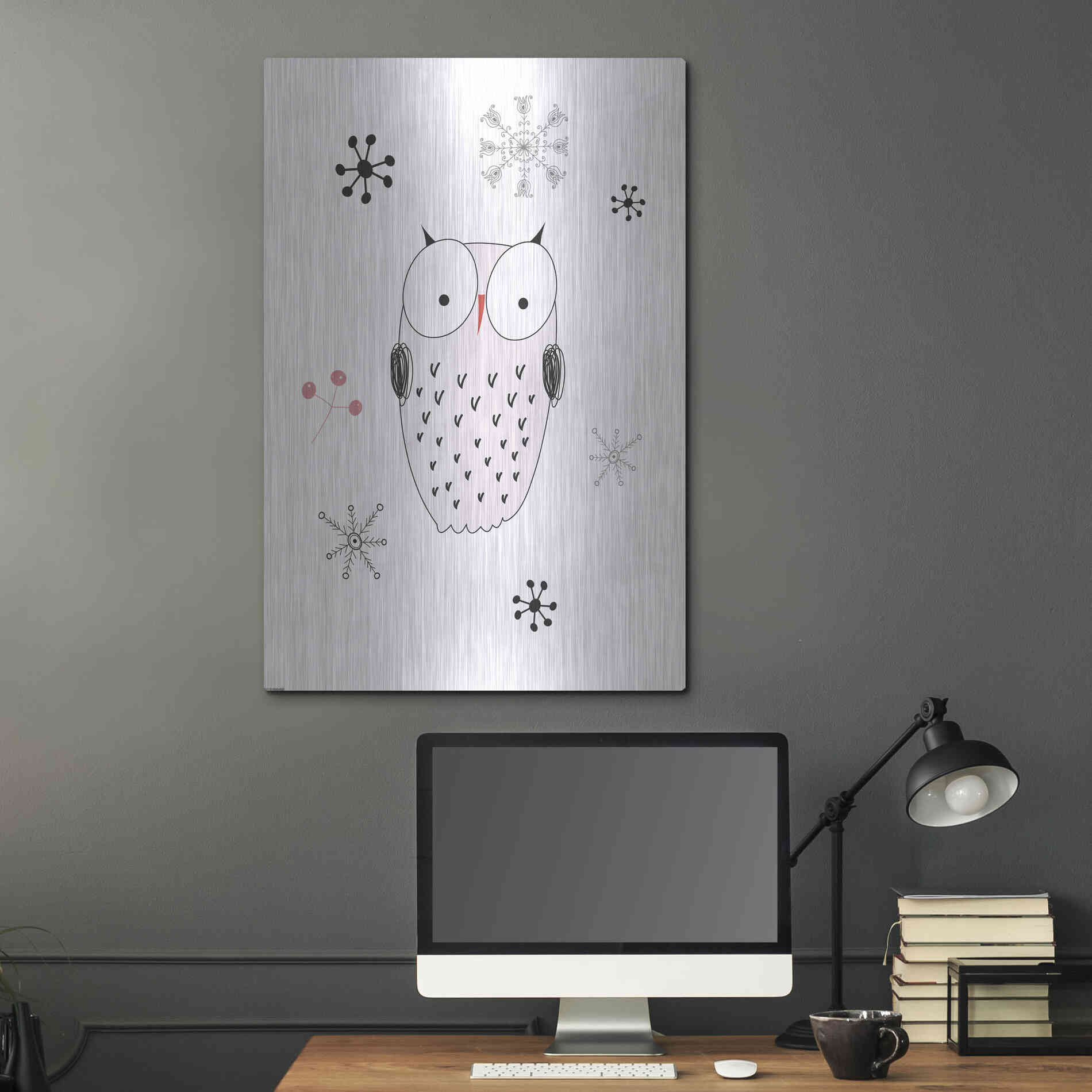 Luxe Metal Art 'Owl III' by GraphINC, Metal Wall Art,24x36