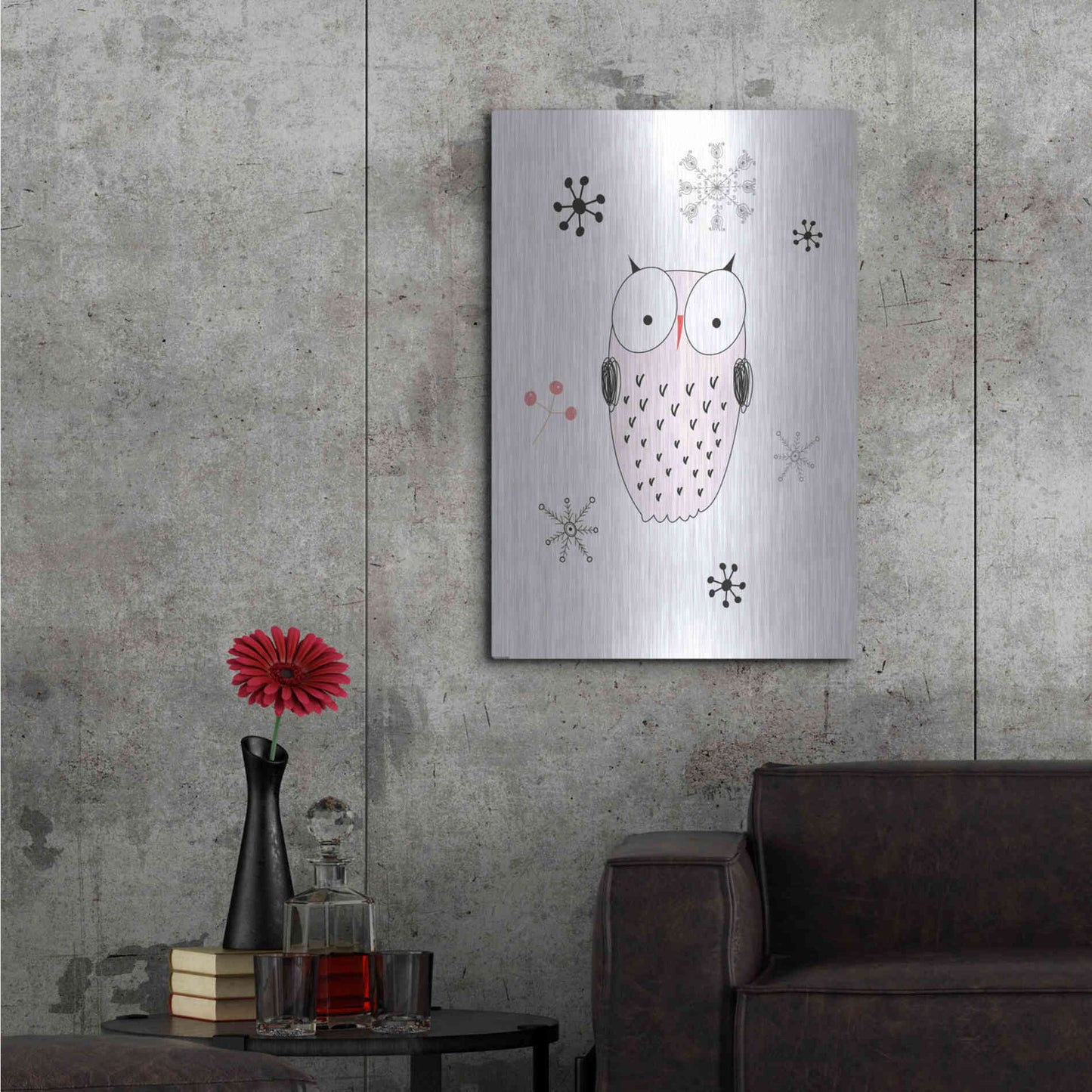 Luxe Metal Art 'Owl III' by GraphINC, Metal Wall Art,24x36
