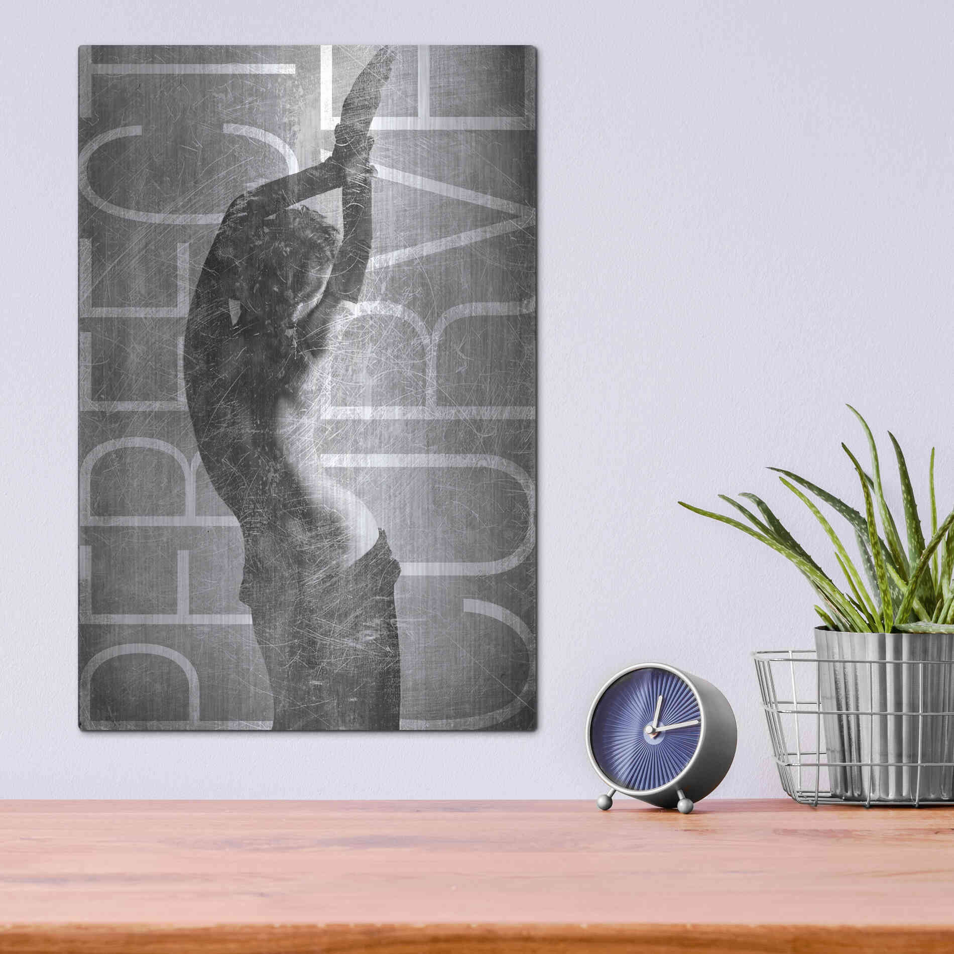 Luxe Metal Art 'Perfect Curve' by GraphINC, Metal Wall Art,12x16