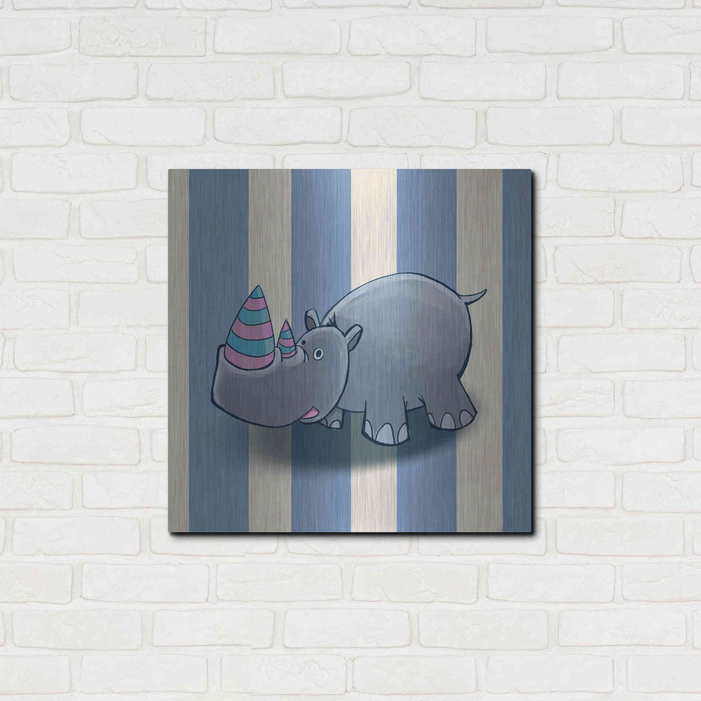 Luxe Metal Art 'Rhino' by GraphINC, Metal Wall Art,24x24