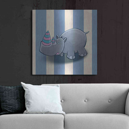 Luxe Metal Art 'Rhino' by GraphINC, Metal Wall Art,36x36